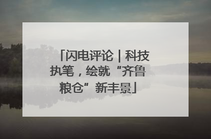 闪电评论｜科技执笔，绘就“齐鲁粮仓”新丰景