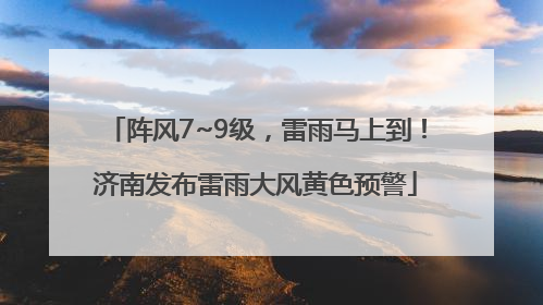 阵风7~9级，雷雨马上到！济南发布雷雨大风黄色预警