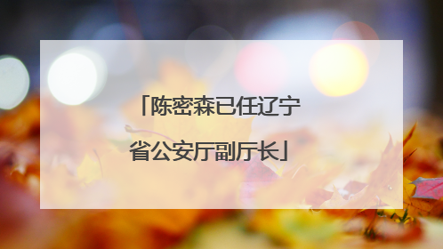 陈密森已任辽宁省公安厅副厅长