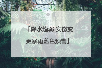 降水趋弱 安徽变更暴雨蓝色预警