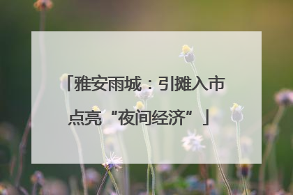 雅安雨城：引摊入市 点亮“夜间经济”