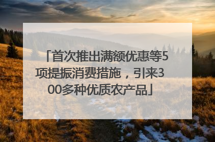 首次推出满额优惠等5项提振消费措施，引来300多种优质农产品