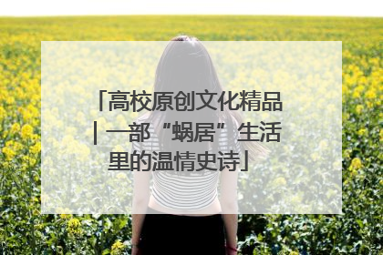 高校原创文化精品｜一部“蜗居”生活里的温情史诗