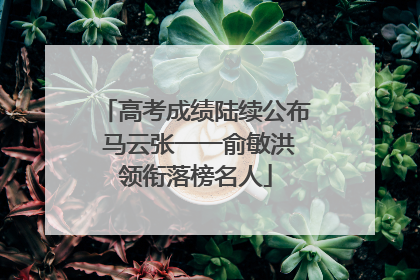 高考成绩陆续公布 马云张一一俞敏洪领衔落榜名人