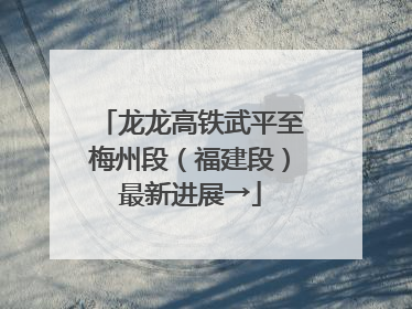 龙龙高铁武平至梅州段（福建段）最新进展→