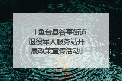 鱼台县谷亭街道退役军人服务站开展政策宣传活动