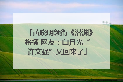 黄晓明领衔《潜渊》将播 网友：白月光“许文强”又回来了