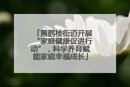 黄鹤楼街道开展“家庭健康促进行动”，科学养育赋能家庭幸福成长