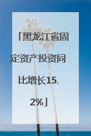 黑龙江省固定资产投资同比增长15.2%