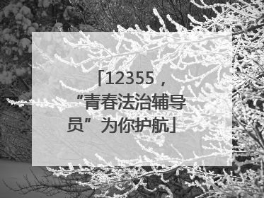 12355，“青春法治辅导员”为你护航