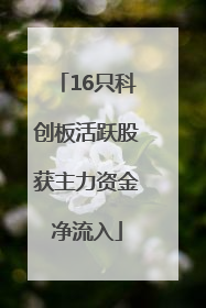 16只科创板活跃股获主力资金净流入