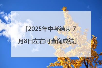 2025年中考结束 7月8日左右可查询成绩
