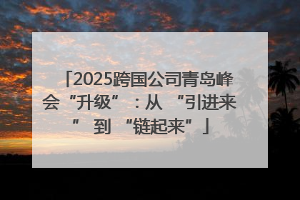 2025跨国公司青岛峰会“升级”：从 “引进来” 到 “链起来”