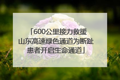 600公里接力救援 山东高速绿色通道为断趾患者开启生命通道