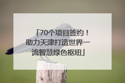 70个项目签约！助力天津打造世界一流智慧绿色枢纽